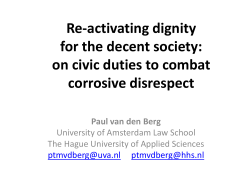 Re-activating dignity for a decent society: on civic duties to combat