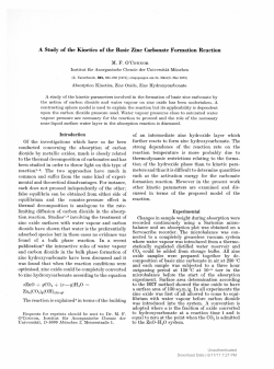 A Study of the Kinetics of the Basic Zinc Carbonate