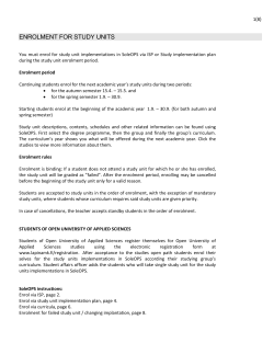 ENROLMENT FOR STUDY UNITS