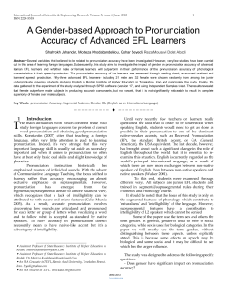 A Gender-based Approach to Pronunciation Accuracy of