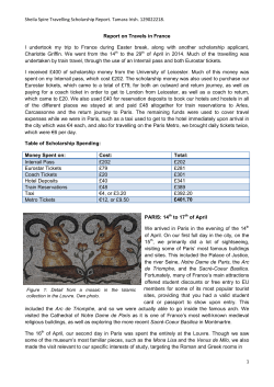 Sheila Spire Travelling Scholarship Report. Tamara Irish