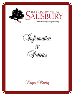 Banquet Planning - Country Club of Salisbury