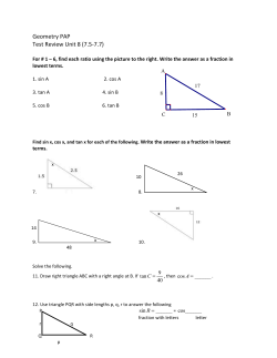 Geometry PAP Test Review Unit 8 (7.5-7.7)