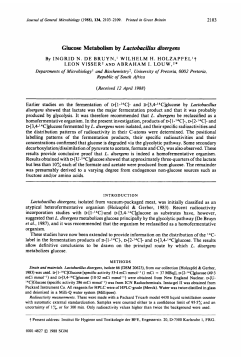 Glucose Metabolism by Lactobacillus divergens