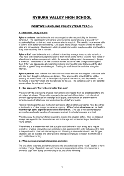 Positive Handling Policy - Ryburn Valley High School