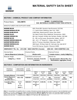 MATERIAL SAFETY DATA SHEET