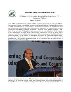 Press Release - Islamabad Policy Research Institute