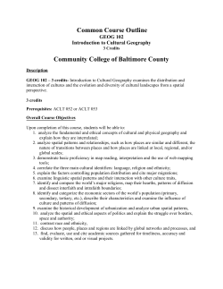GEOG 102 - Community College of Baltimore County