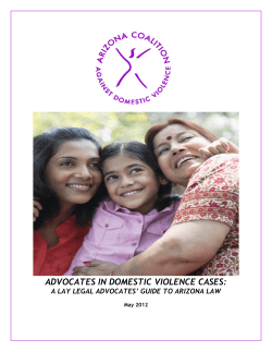 MANUAL FOR - Arizona Coalition to End Sexual and Domestic