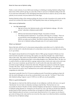 Notes for those new to Optimist sailing