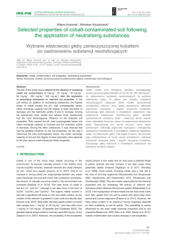 Selected properties of cobalt-contaminated soil following the