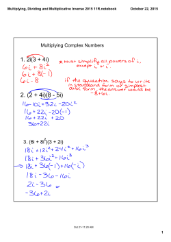Multiplying, Dividing and Multiplicative Inverse