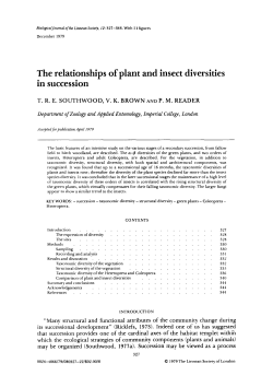 The relationships of plant and insect diversities in succession