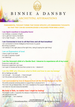 Beautiful Affirmations Sheet