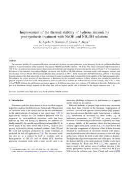 Improvement of the thermal stability of hydrous zirconia by post