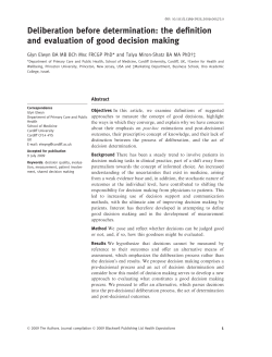 the definition and evaluation of good decision making