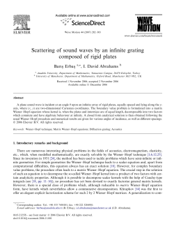 Scattering of sound waves by an infinite grating composed of rigid