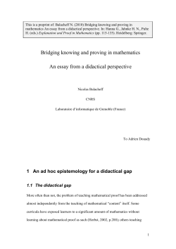 Bridging knowing and proving in mathematics An