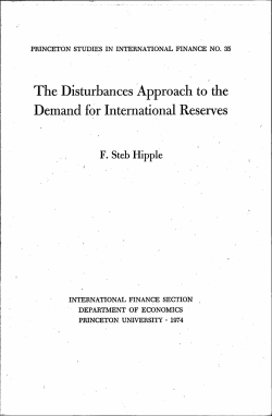 The Disturbances Approach to the Demand for International Reserves