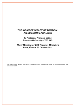 the indirect impact of tourism: an economic - T.20 Initiative