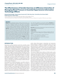 The Effectiveness of Aerobic Exercises at difference Intensities of
