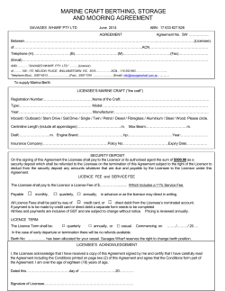 MARINE CRAFT BERTHING, STORAGE