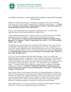 Fact Sheet: Emergency Contraception Fails to Reduce