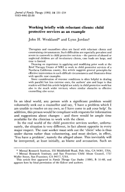 Working briefly with reluctant clients: child