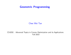 Geometric Programming