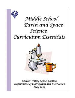 Middle School Earth and Space Science Introduction