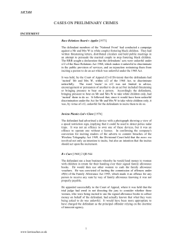 Preliminary Crimes Cases