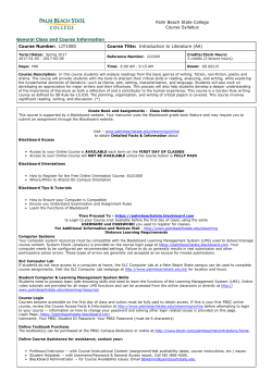 Palm Beach State College Course Syllabus General Class and