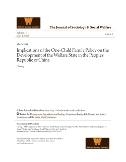 Implications of the One-Child Family Policy on the Development of