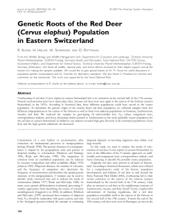 Genetic Roots of the Red Deer (Cervus elaphus) Population in