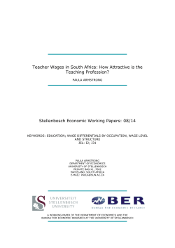 Teacher Wages in South Africa: How Attractive is the Teaching