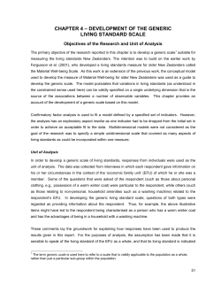 development of the generic living standard scale