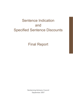 Sentence Indication and Specified Sentence Discounts Final Report