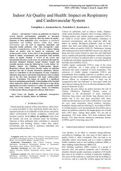 Indoor Air Quality and Health: Impact on Respiratory and