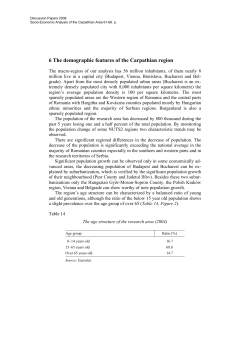 6 The demographic features of the Carpathian region