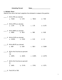 Calculating Percent Name________________________ A. Multiple