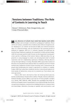 Tensions between Traditions: The Role of Contexts in Learning to