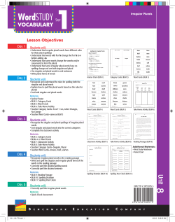 Spelling Words with Irregular Plurals