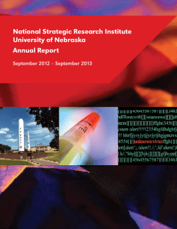 2013 Annual Report - National Strategic Research Institute