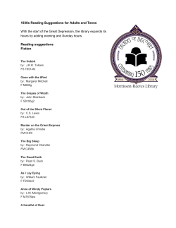 1930s Reading List