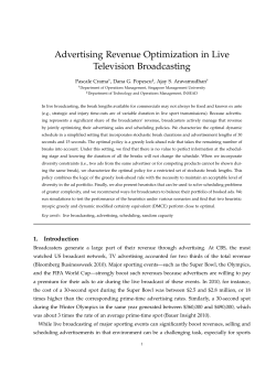 Advertising Revenue Optimization in Live Television Broadcasting