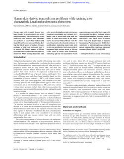 Human skin&ndash;derived mast cells can proliferate while