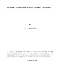 E-Commerce Security And Performance Of Smes In Nairobi, Kenya