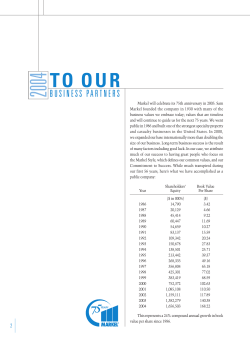 2004 Letter to shareholders