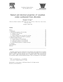Optical and electrical properties of vanadium oxides synthesized