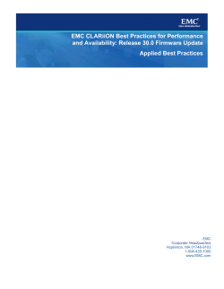 EMC CLARiiON Best Practices for Performance and Availability
